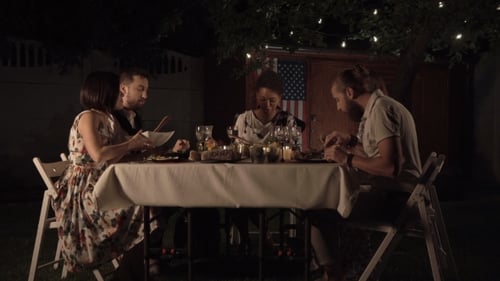 Friends Dining in Garden