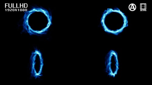 Animated Blue Swirling Energy Ring Transition Pack