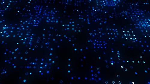 Abstract Digital Grid Background with Glowing Blue Shapes Animation