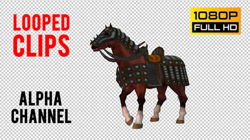 Animated Armored Fantasy Horse 3D Walk Cycle