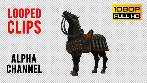 Fantasy Armored Horse 3D Animation with Detailed Saddle