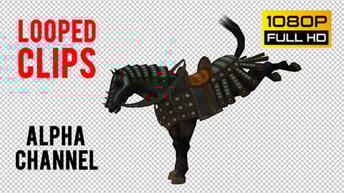 Animated 3D Horse with Decorative Armor Rotation