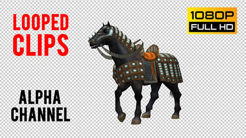Decorative 3D Armored Horse Stand Animation
