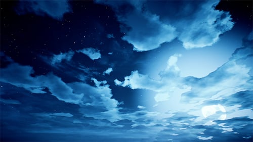 Moonlit Night Sky with Drifting Clouds Animation