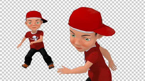 Animated 3D Cartoon Boy Performing Dance Moves