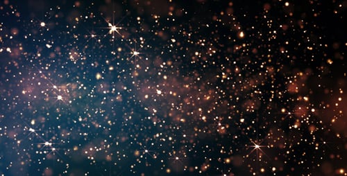 Golden Glittering Particles Festive Abstract Background