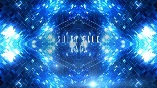 Glowing Blue Digital Tiles Tunnel Loop Background