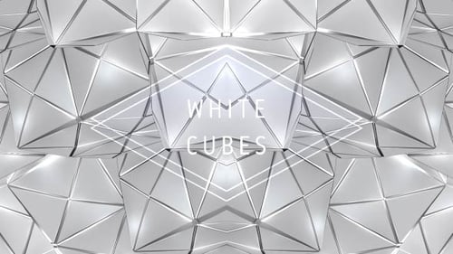 Abstract 3D Silver Geometric Shapes Pulsing Loop Background