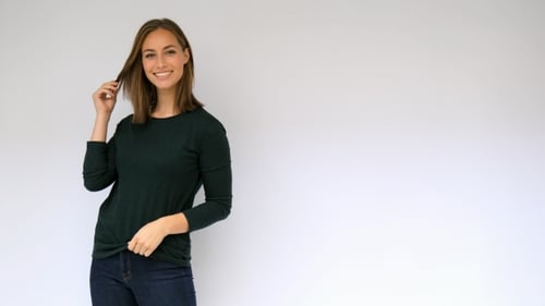 Confident Woman Posing in Casual Outfit