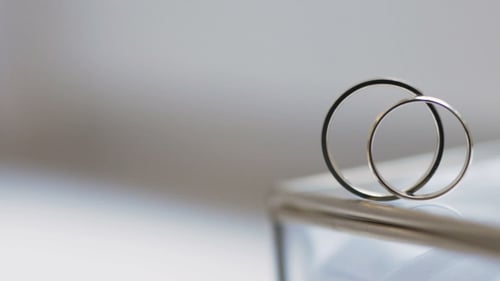 Wedding Rings Overlapping in a Close Up