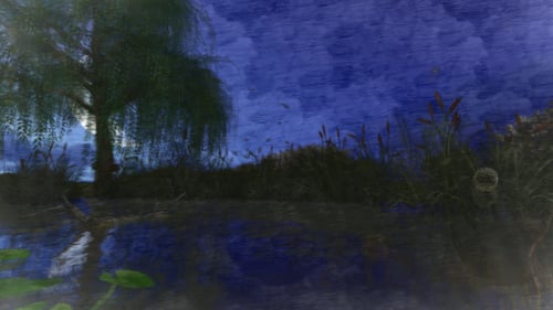 Live Picture on Lake at Night