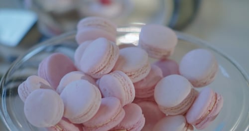 Bowl Full of Delicious Light Pink Macarons