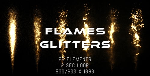 Golden Sparkling Fire and Glitters Particle Effects Overlay