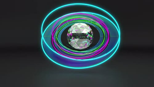 3D Neon Atom Science Lens Flare Intro Kann nahtlos schleifen