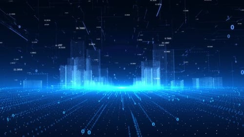 Contexte numérique holographique de la navette urbaine holographique Blue Technology