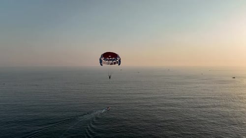 Parasailing Luftaufnahme Türkei Alanya 4 K