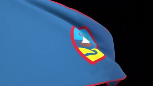 Waving Flag of Guam Animation with Alpha Channel