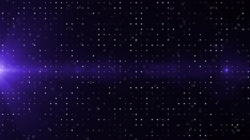 Digital Grid Network Background with Flickering Data Points and Light Streak