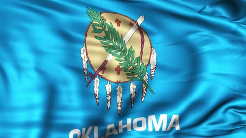 Realistic Oklahoma State Flag Waving Seamless Loop