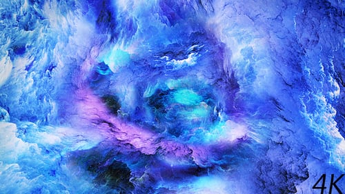 Abstract Swirling Blue Purple Cosmic Nebula Background Loop