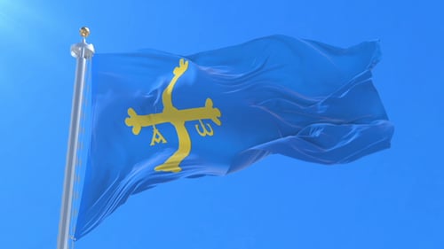 Flagge Asturien weht