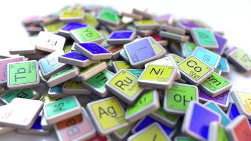 Gallium Ga Block on the Pile of Periodic Table of the Chemical Elements Blocks