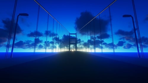 Bridge view from the Sea at Night
