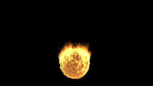 Realistic Burning Sphere Alpha Channel Loop