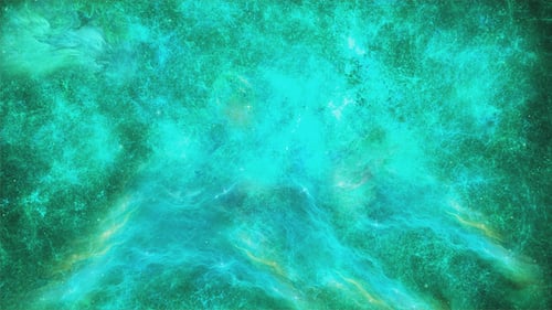 Luminous Green Nebula Cosmic Swirl Abstract Background