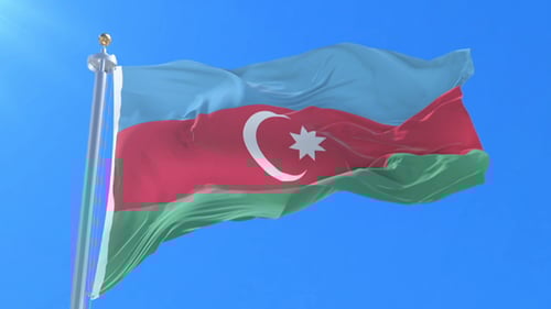 Azerbaijan Flag Waving with Realistic Fabric Animation