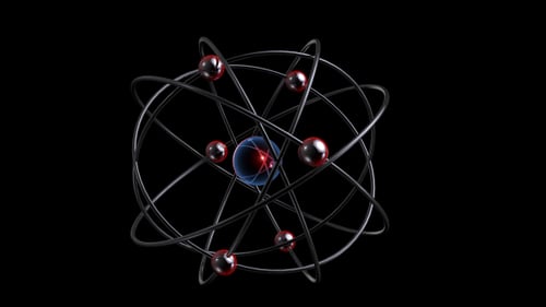 3D Spinning Atom Model with Orbiting Electrons Animation