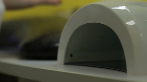 Gel Manicure Drying Nails with UV Light