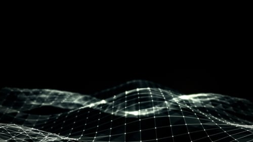 Futuristic Digital Grid Network Wave Background