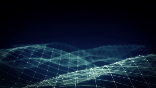 Abstract Futuristic Digital Network Wave Background
