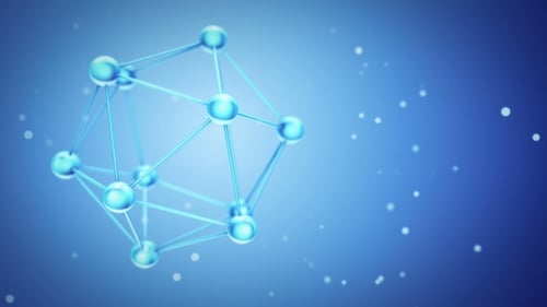 Animated Rotating Geometric Molecular Structure Loop