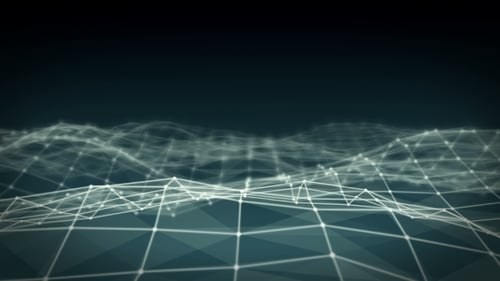 Abstrakter polygonaler Raum Low Poly dunkelblauer Hintergrund mit Verbindungspunkten und Linien