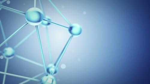 Abstract Science Molecular Structure Rotating Connections
