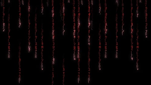 Falling Red Matrix Code