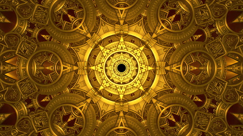 Goldener mechanischer Tunnel