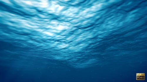 Fluid Underwater Surface Background with Light Rays and Ripples