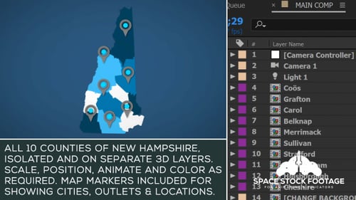 United States Geographic Map Toolkit with Customizable Counties