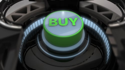 Futuristic Mechanical Buy Button Press Animation