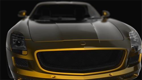 Rotating Gold Luxury Sports Car 3D Animation