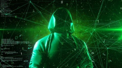 Anonyme Hacker Dans Hoodie Green Digital Source Code Espace Informatique 4K