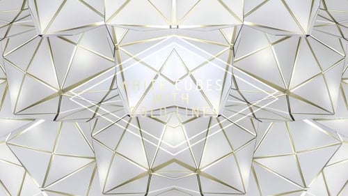 Seamless Looping Gold and White Geometric Abstract Background