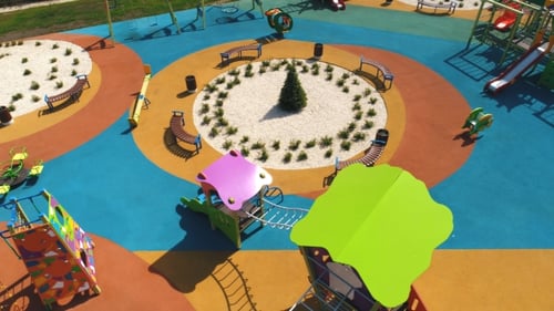 Aerial View of a Big Kid Games Playground