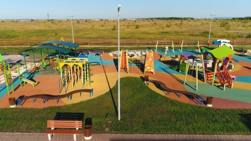 Spielplatz für Kinder. Ansicht von oben.