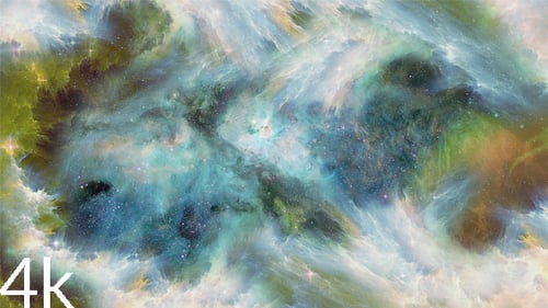 Colorful Nebula and Stars Flying Through Space Animation