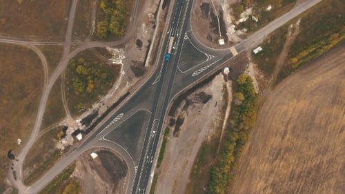 Top View on Highway