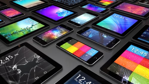 Modern Smartphones and Tablets Displaying Digital Content